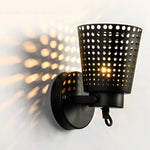 Retro Iron Hollow Adjustable Plug In Wall Sconce