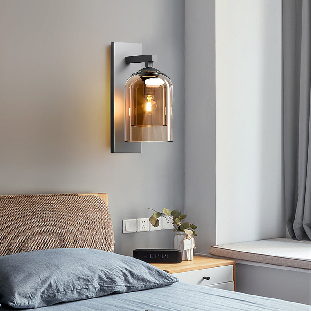 Nordic Minimalist Double-Layer Glass Wall Sconce for Modern Interiors