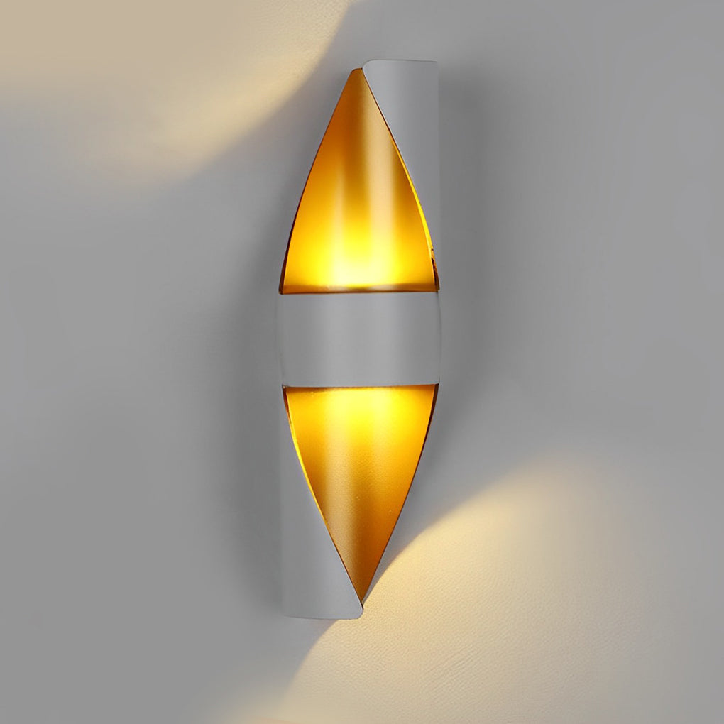 Spiral Exterior Up And Down Wall Lights Outdoor Wall Mounted Light With Gold Interior