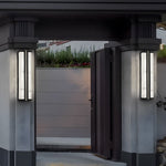Modern Black Led Indoor Outdoor Wall Lights With Resin Marble Shade