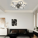 Simple Flowers 3 Step Dimming Modern Low Profile Ceiling Fan With Lights