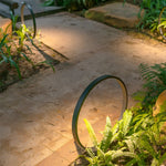 Modern Black LED Pathway Light with Circular Ring Design for Landscape and Garden