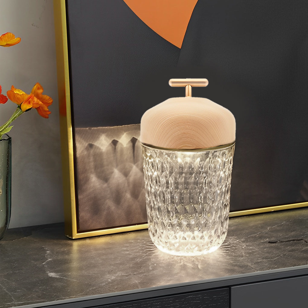 Pretty Cup Shape Crystal Table Lamp Glass Ambient Lighting