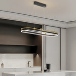 Oval Ring Aluminum Simple Modern Dining Room Chandeliers Hanging Lamp