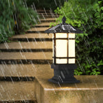 Black Vintage Solar Fence Post Lights Li002155
