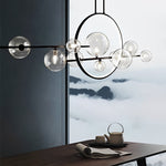 Modern Black Glass Bubble LED Chandelier for Dining Room and Kitchen Island