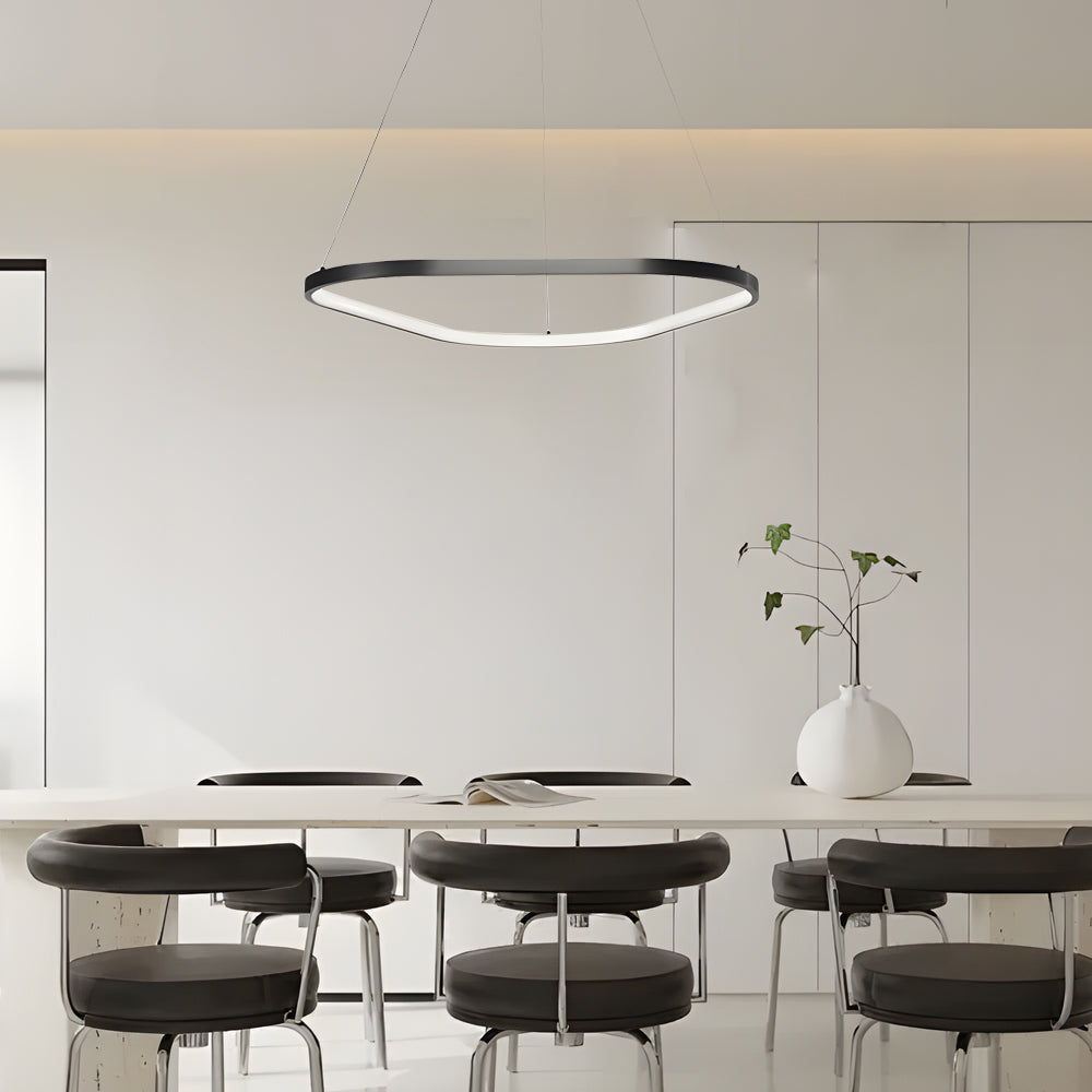 Black 1 2 3 Light Triangle Ring Chandelier