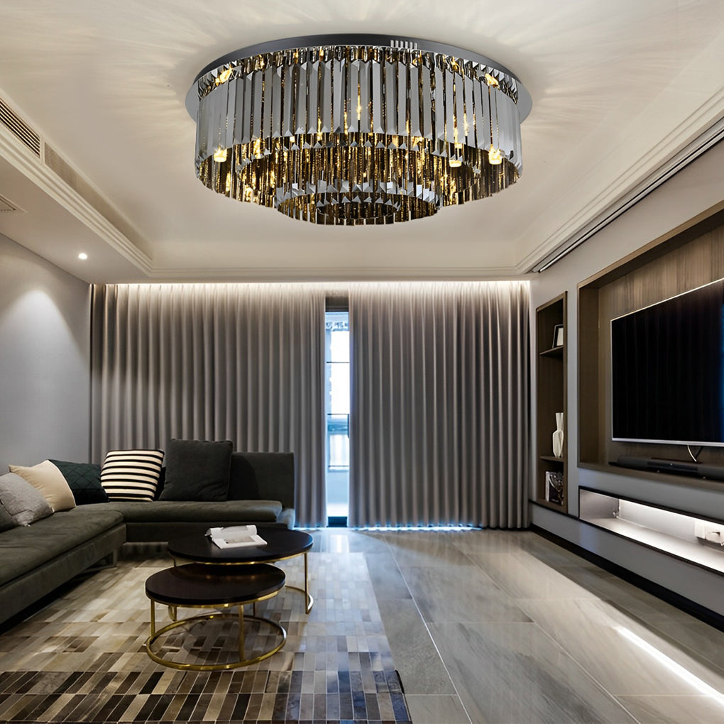 Smoky Gray Crystal Ceiling Lights Ha099039
