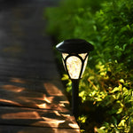 Modern Solar Path Lights Set of 2 with Frosted Glass Shades
