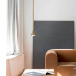 39 37 Modern Vertical Long Metallic Tube Cone Pendant Light