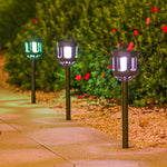 4 Pack Modern Black Solar Led Outdoor Path Light Set