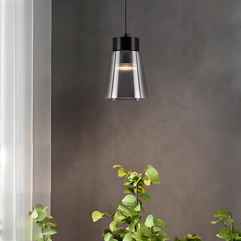 Minimalist Smoke Gray Glass Shade Cob Modern Pendant Lights Chandelier Li002740