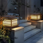 Square Led Waterproof Brown Outdoor Post Light