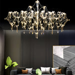 Stainless Steel Crystal Pendants Raindrops Led Italian Style Chandelier