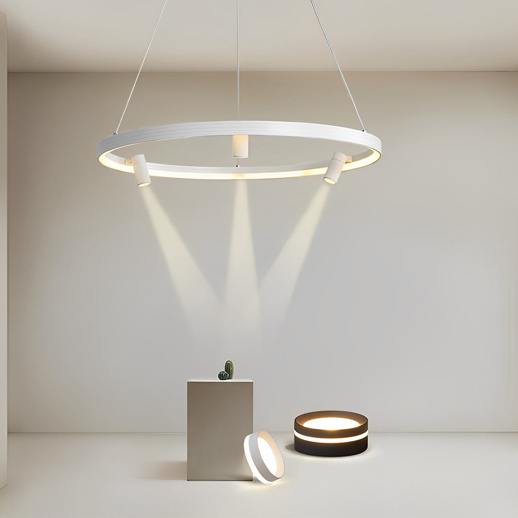 Aurelia Round LED Chandelier with Adjustable Spotlights for Modern Interiors