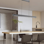Long Linear Brushed Aluminum Led Island Pendant Lamp