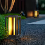 Modern LED Cage Pathway Lights in Black for Outdoor Elegance