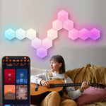 Hexagon Cellular Shaped Rgbic Intelligent Modern Wall Lamp Sconces Lighting