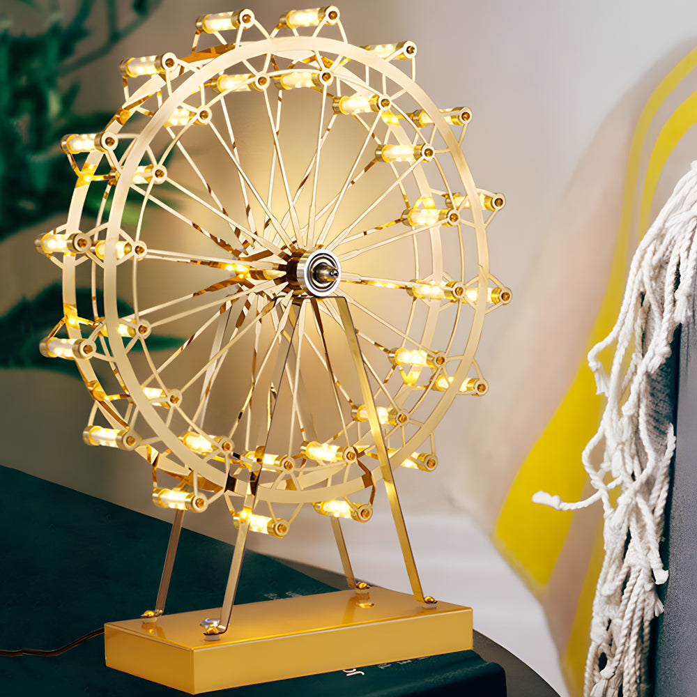 Vintage Ferris Wheel Table Lamp With Integrated Led