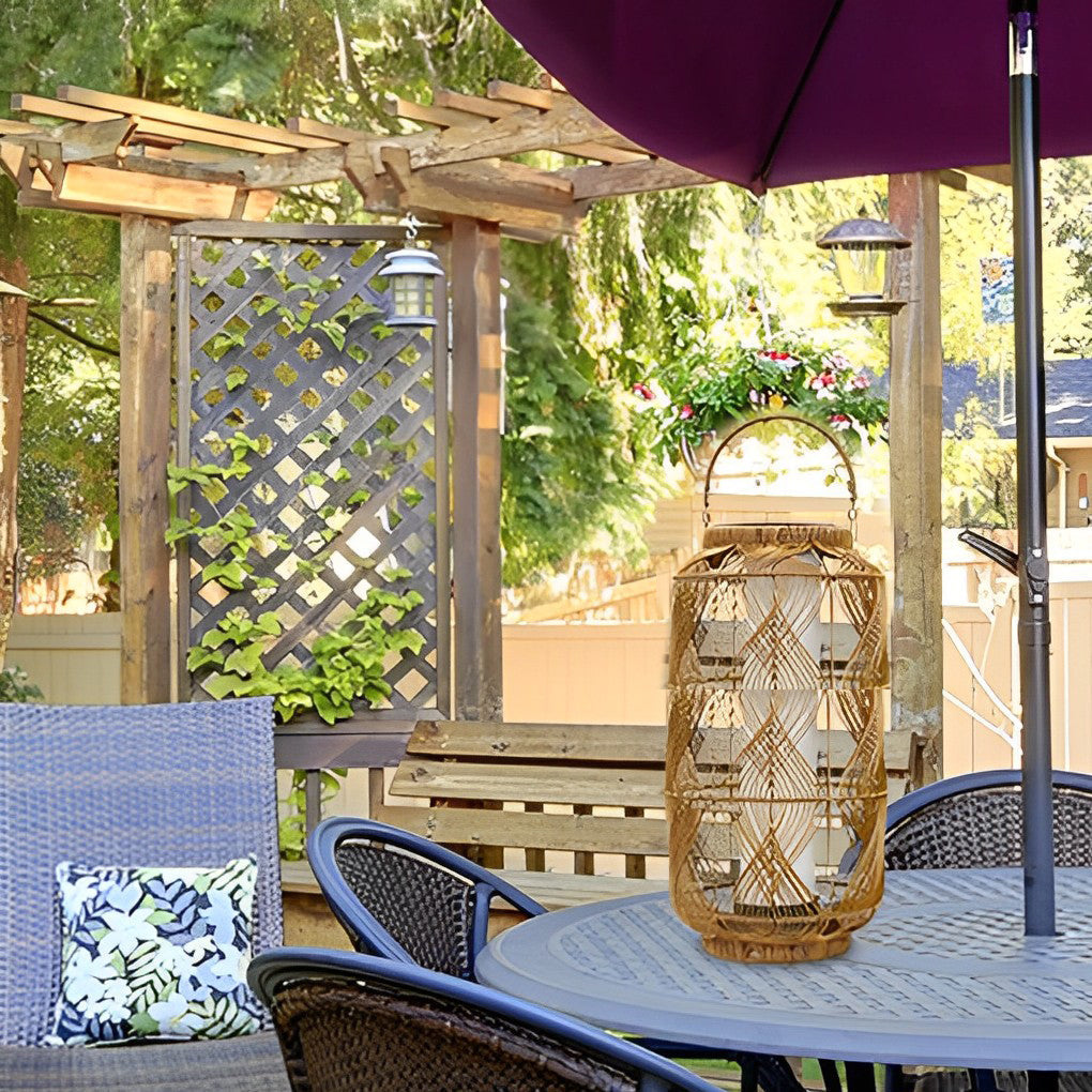 Rattan Portable Solar Floor Lamp Ha088303