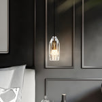 1 Light Clear Single Geometric Pendant With Crystal Accents
