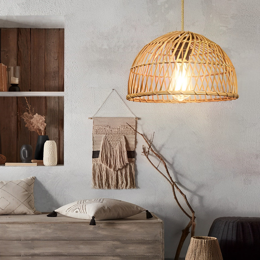 Handmade Bamboo Pendant Light Ha084061