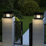 Black Modern Solar Fence Post Light Ha091175