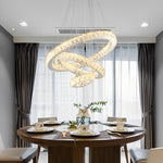 Luxury Crystal Led Chandelier 3 Tier Geometric Or Stacked Led Pendant Light
