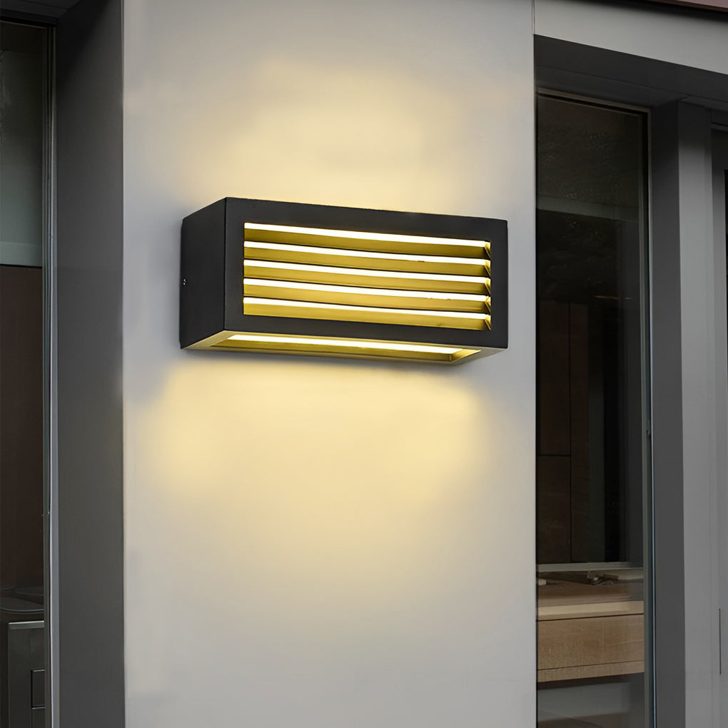 Rectangle Waterproof Led Black Modern Outdoor Wall Sconces Lighting
