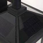 Square Waterproof Aluminum Glass Black Retro Solar Outdoor Wall Lights Li002755
