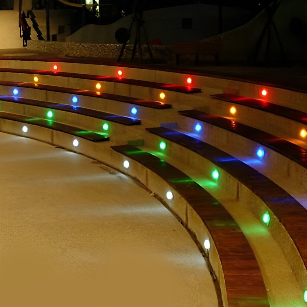 10Pcs Silver Polished Led In Ground Step Lights Dc12V Stainless Steel Modern Park Square Lighting