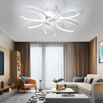 Simple Semi Circle Lines Flower Led Dimmable Modern Ceiling Light Fixture