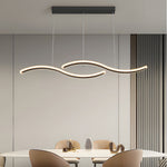 2 Wavy Line Led Dining Room Pendant Light 3 Step Dimming