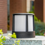 Cylindrical Black Outdoor Fence Post Light Li002349