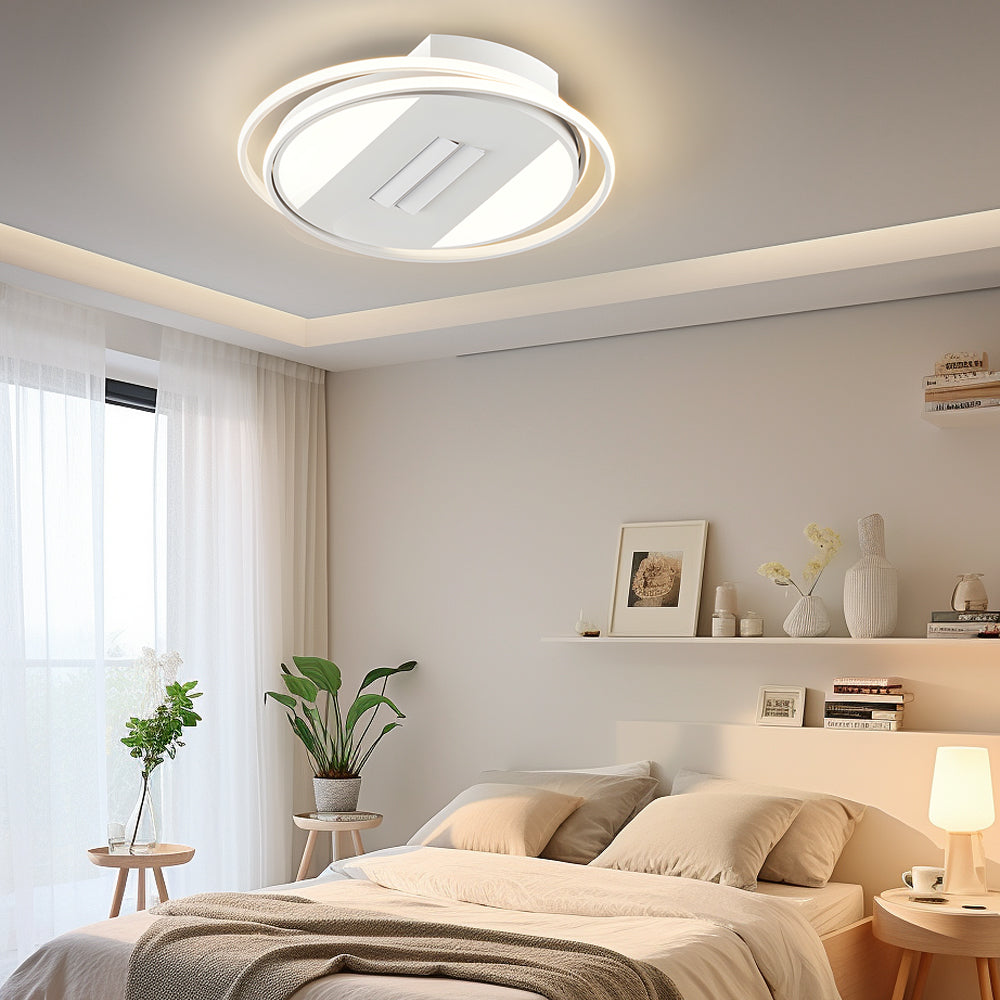 Square Round Stepless Dimming Led Mute White Modern Bladeless Ceiling Fans Li002758