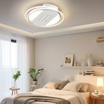 Square Round Stepless Dimming Led Mute White Modern Bladeless Ceiling Fans Li002758