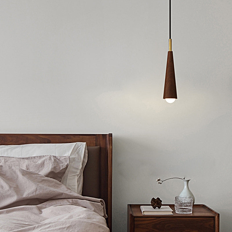 Wood Cone Led Pendant Light Li002660