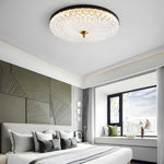 Round Sparkle Glass Led Flush Ceiling Light