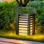 Industrial Cuboid LED Pathway Lantern for Modern Outdoor Spaces