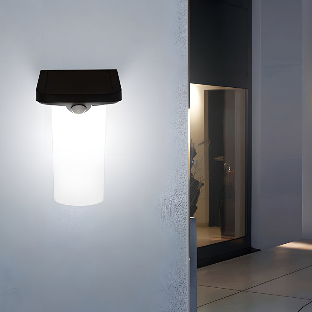 Modern Led Black Outdoor Solar Wall Lights With Motion Sensor