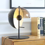Novelty 2 Half Spheres Amber Glass Led Table Lamp