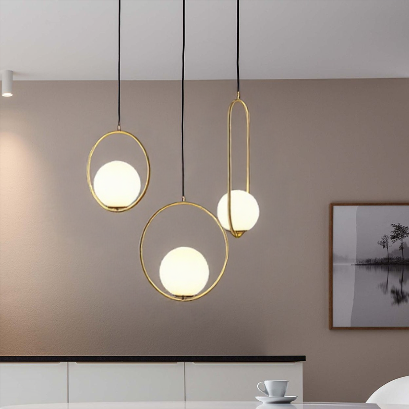 Modern Frosted Glass Ball Chandelier