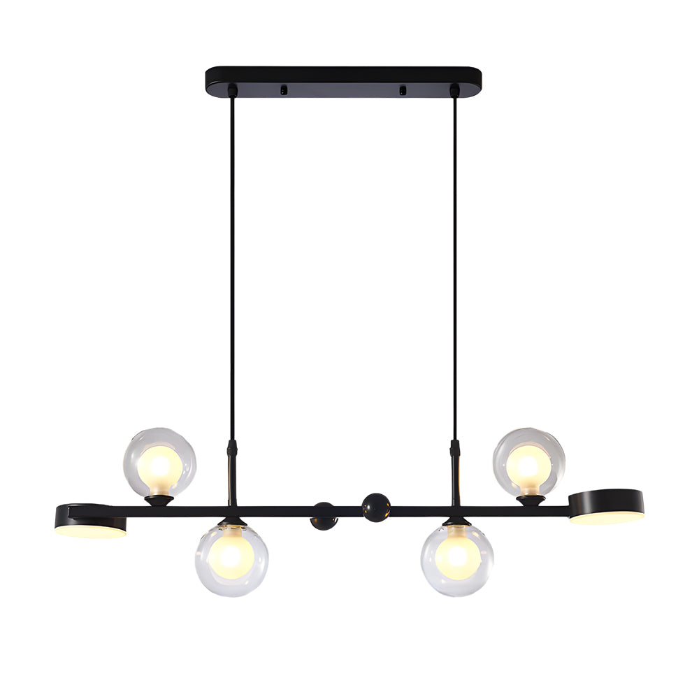 6 8 Light 3Step Dimming Glass Ball Led Long Dining Room Chandelier