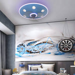 Round Acrylic Creative Three Step Dimming Modern Ceiling Fan And Light