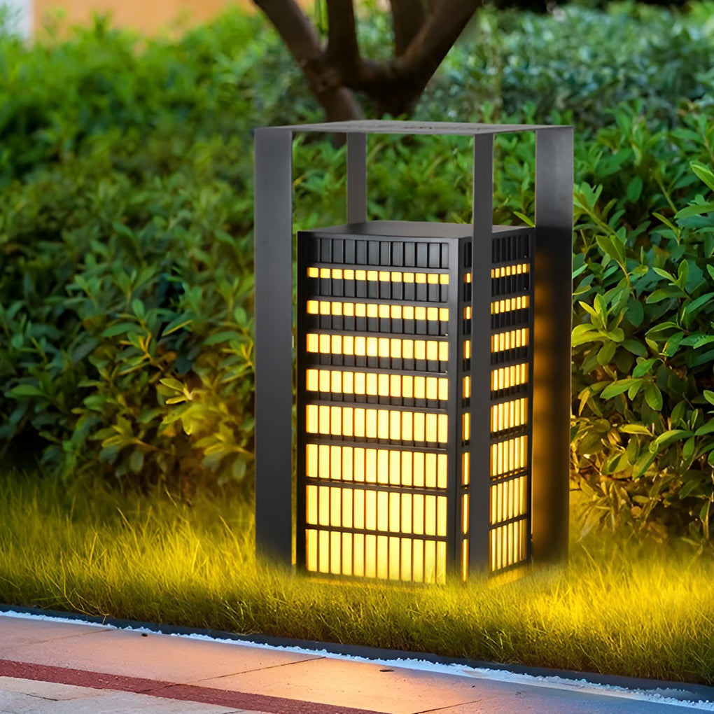 Square Lantern Shaped Led Black Pathway Lights