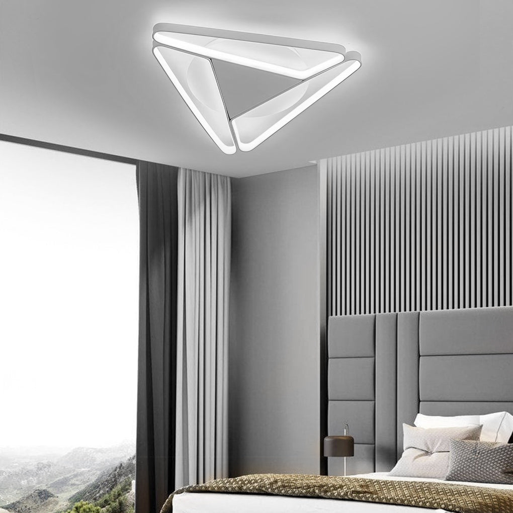 Modern Geometric LED Flush Mount Ceiling Light for Living Room and Bedroom