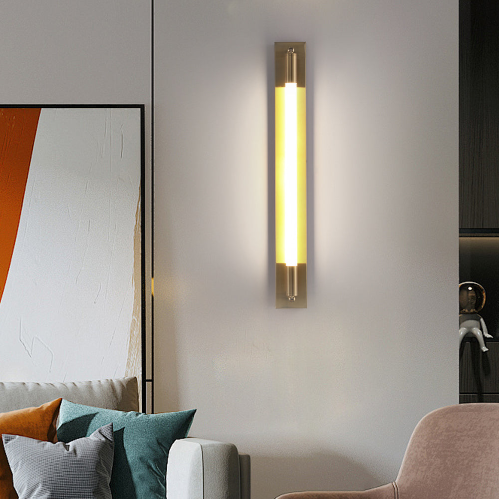 19 68 Acrylic Tube 1 Light Led Wall Lights Indoor Black Gold Chrome Base