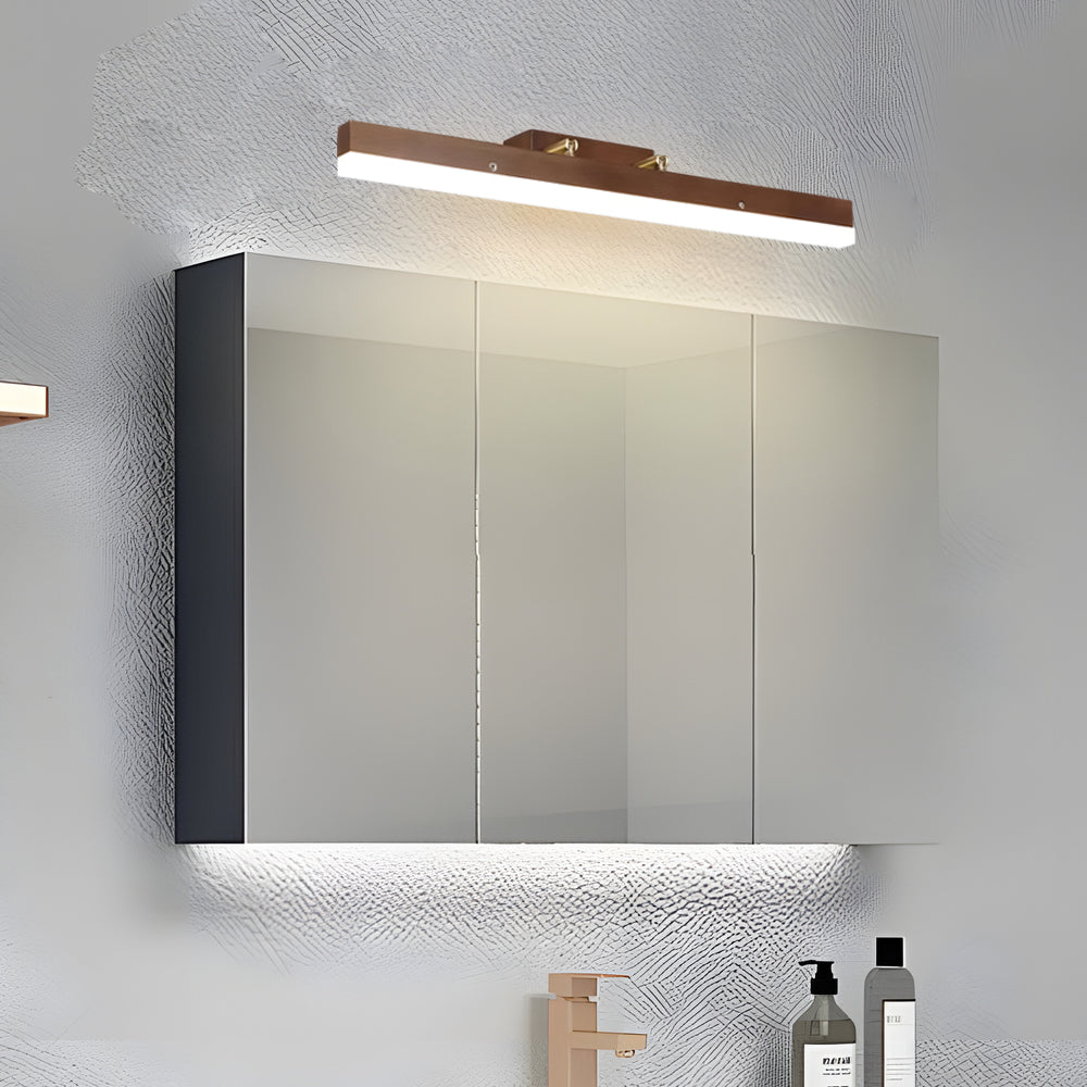 Walnut Led Wood Bathroom Vanity Light 31 Inch