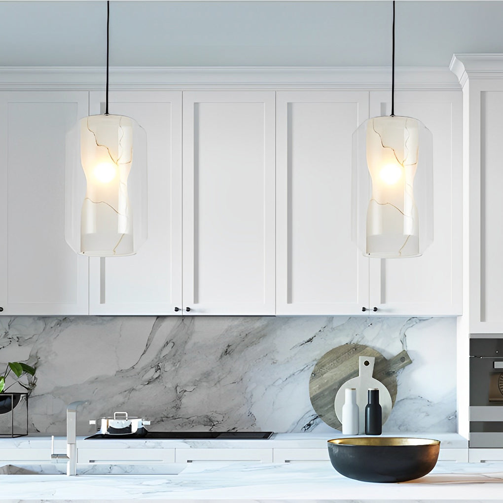 Double Glass Lampshade Pendant Light Ha088341