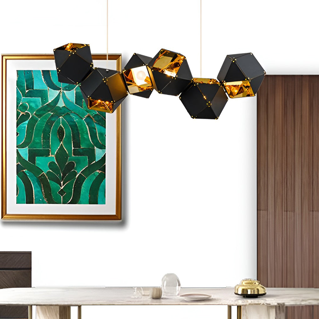 6 Heads Geometric Creative Polygonal Postmodern Pendant Light